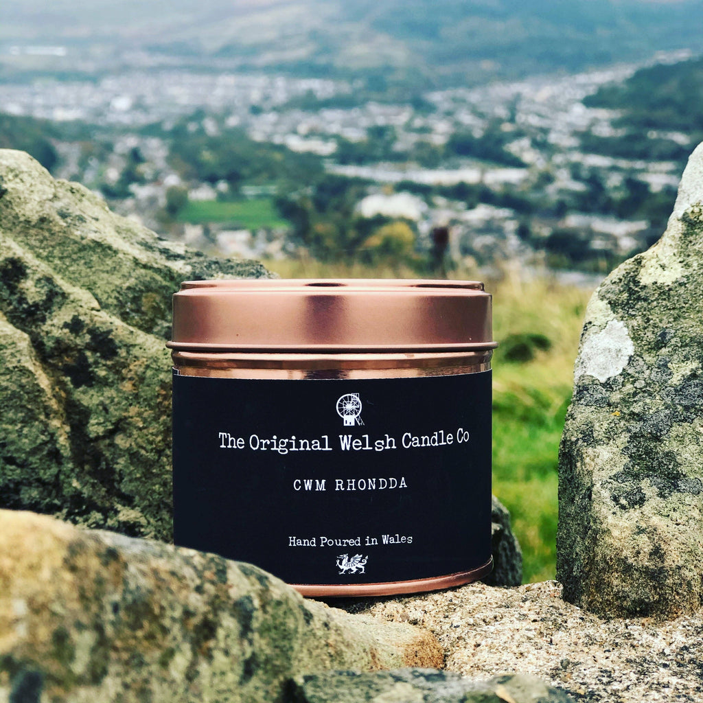 Cwm Rhondda Scented Copper tin candle - fresh linen
