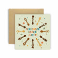 Welsh Circle Love Spoon - Penblwydd Priodas Anniversary Card