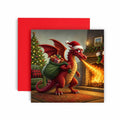 Dragon Fireplace Nadolig Llawen Welsh Christmas Card