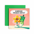 Diwrnod Priodas Hapus Daffodil and Leek Welsh Wedding Card