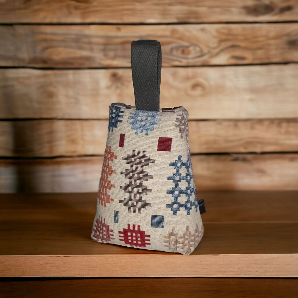 Welsh tapestry blanket design door stop Filled: Red / Medium