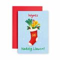 Welsh Stocking Nadolig Llawen Wyres Card