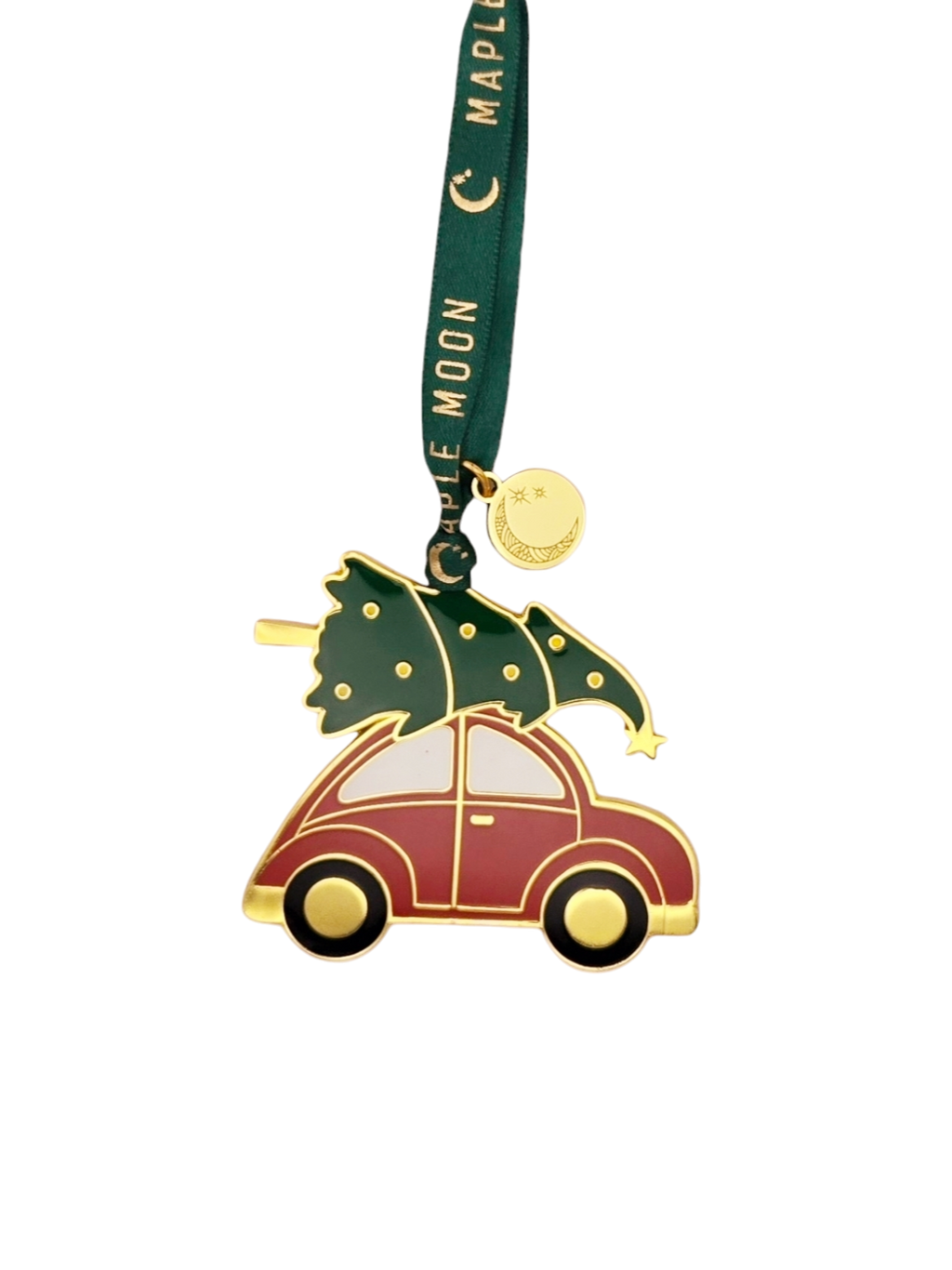 Classic Enamel Car with Tree Red