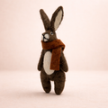 Handmade Felt Winter Hare Decoration with Scarf