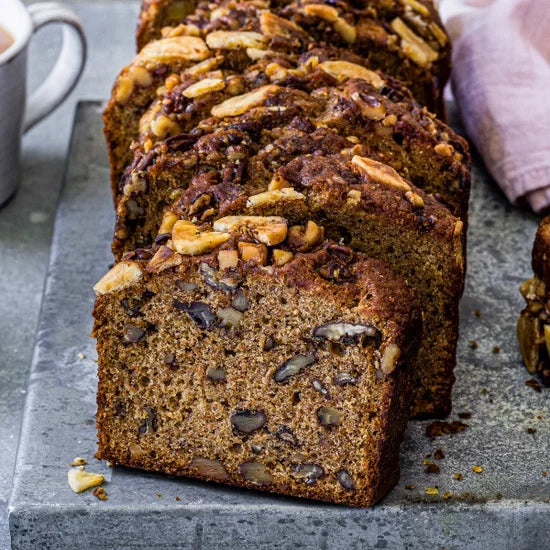 Caramelised Banana Nut Loaf Cake