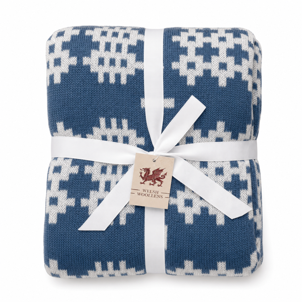 Welsh Tapestry Blanket/Throw: Grey/Yellow