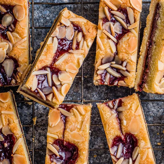 Raspberry & Almond Bakewell Slice (v)